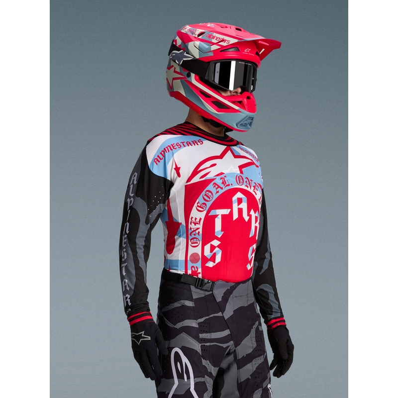 Alpinestars Techstar Beast Coast limitált kiadású motokrossz mez szürke-fekete-narancssárga