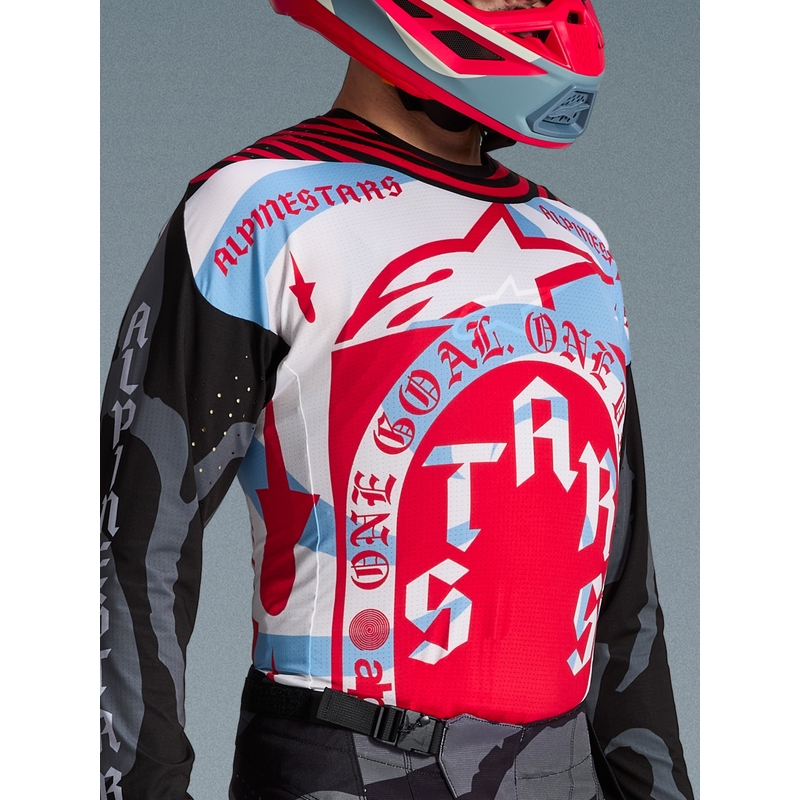 Alpinestars Techstar Beast Coast limitált kiadású motokrossz mez szürke-fekete-narancssárga