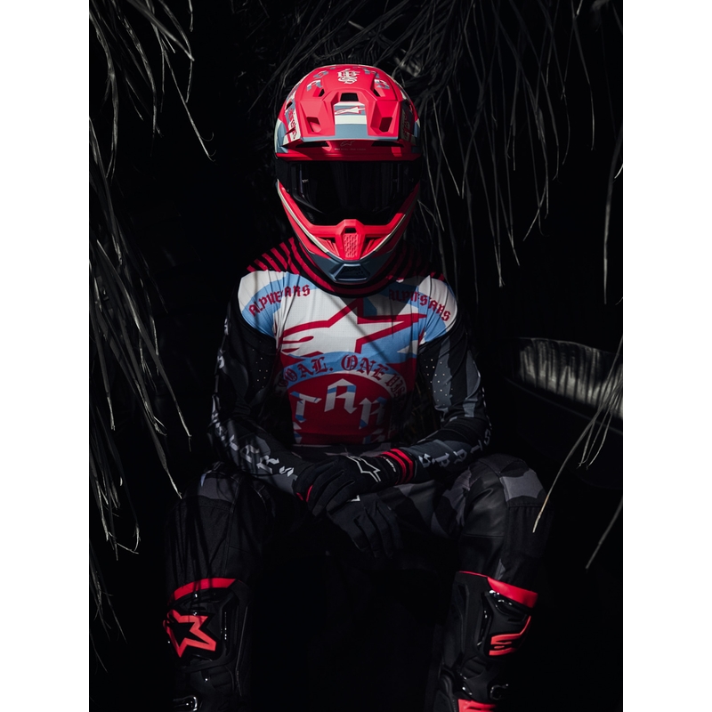 Alpinestars Techstar Beast Coast limitált kiadású motokrossz mez szürke-fekete-narancssárga