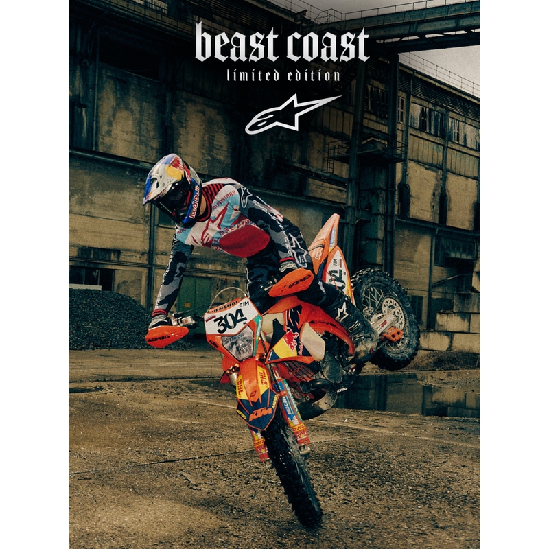 Alpinestars Techstar Beast Coast limitált kiadású motokrossz mez szürke-fekete-narancssárga
