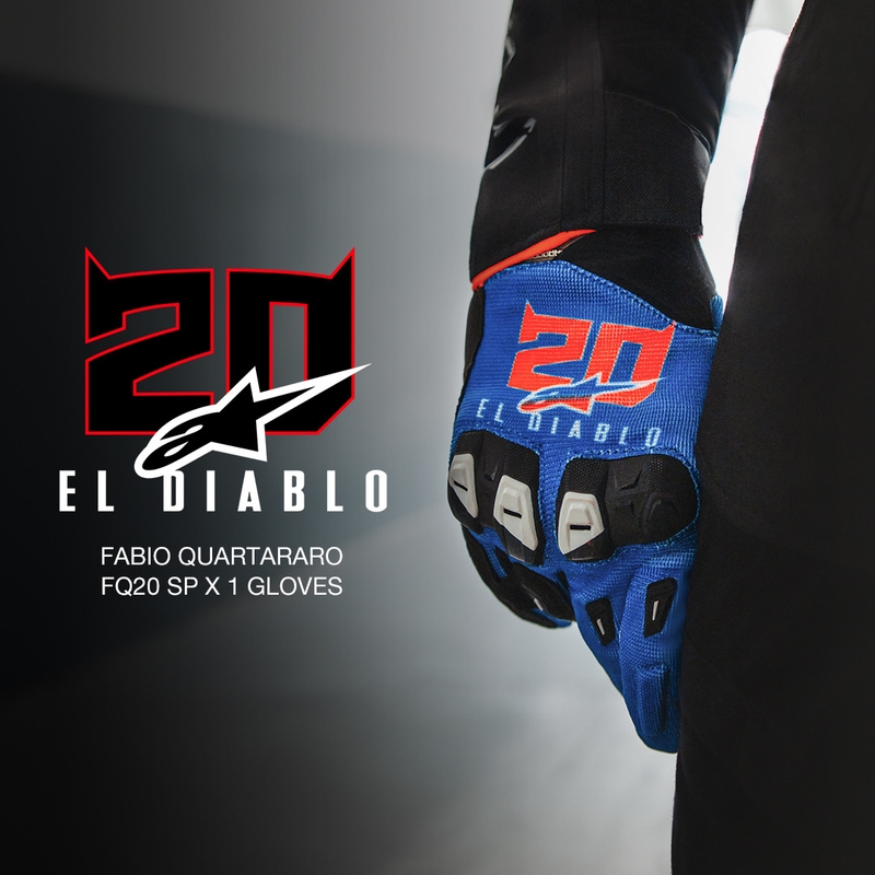 Alpinestars SP X 1 FQ20 kollekciós motoros kesztyű kék-fekete-fluo piros