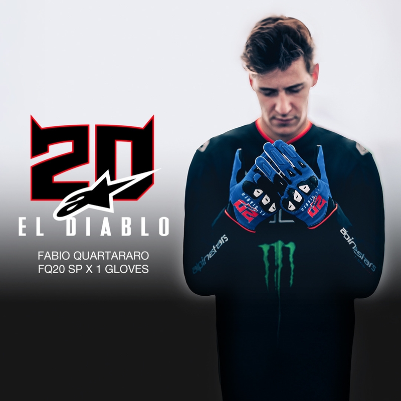 Alpinestars SP X 1 FQ20 kollekciós motoros kesztyű kék-fekete-fluo piros