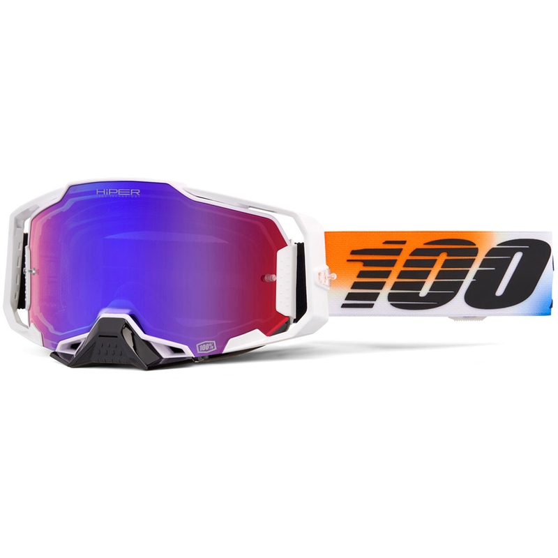 100% ARMEGA HIPER UNITED motokrossz szemüveg, HIPER piros-kék plexivel