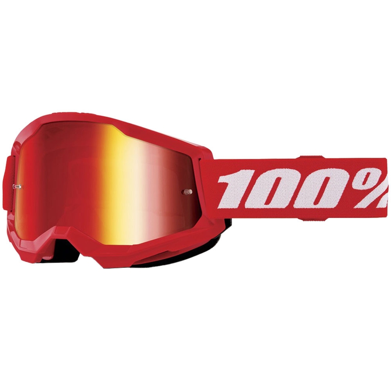 100% STRATA 2 gyerek motokrossz szemüveg piros, piros plexi