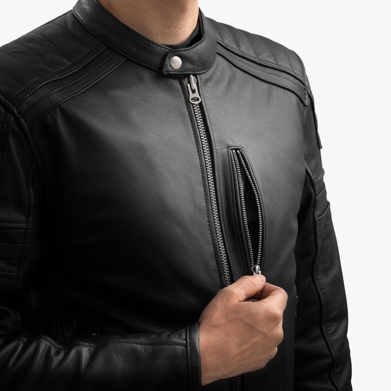 Ozone Colt motoros bőrkabát fekete