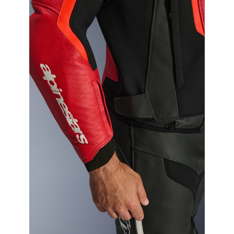 Alpinestars GP Force V2 Airflow motoros bőrkabát fluo piros-fekete-fehér
