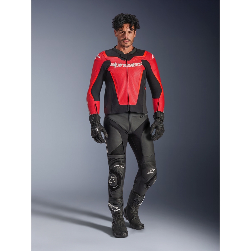 Alpinestars GP Force V2 Airflow motoros bőrkabát fluo piros-fekete-fehér