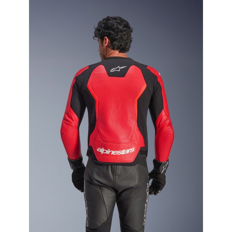 Alpinestars GP Force V2 Airflow motoros bőrkabát fluo piros-fekete-fehér