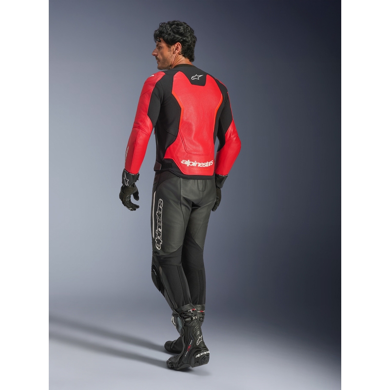 Alpinestars GP Force V2 Airflow motoros bőrkabát fluo piros-fekete-fehér