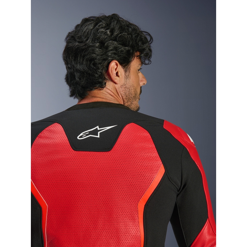 Alpinestars GP Force V2 Airflow motoros bőrkabát fluo piros-fekete-fehér