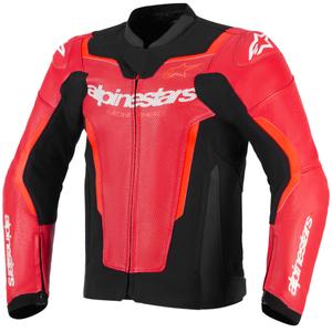 Kožená bunda na motorku Alpinestars GP Force V2 Airflow fluo červeno-černo-bílá