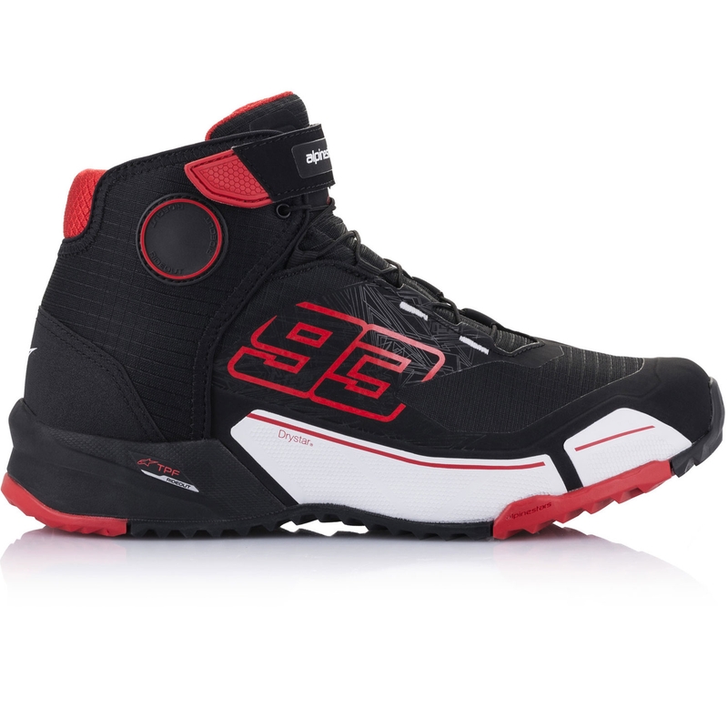Alpinestars CR-X Drystar MM93 kollekció motoros cipő fekete-piros-fehér