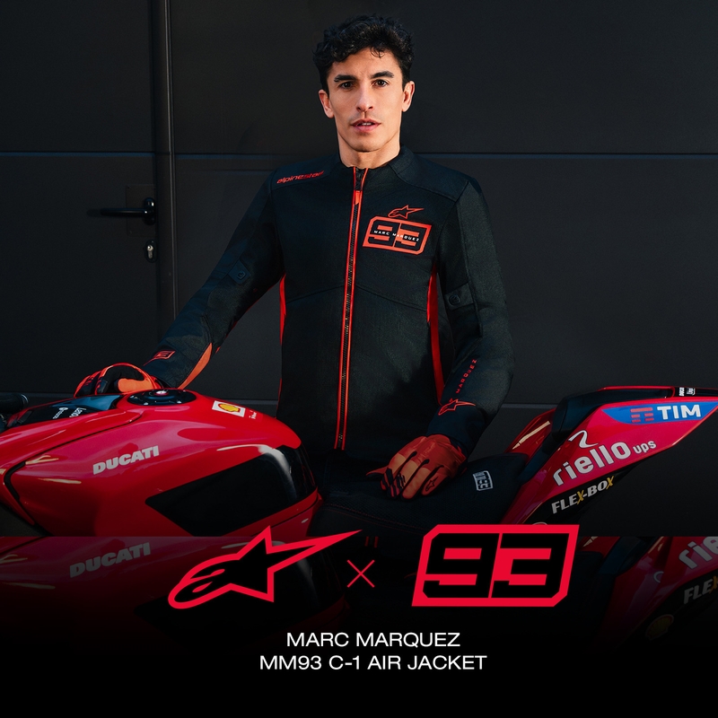 Alpinestars C-1 AIR MM93 kollekció motoros kabát fluo piros-piros-fekete