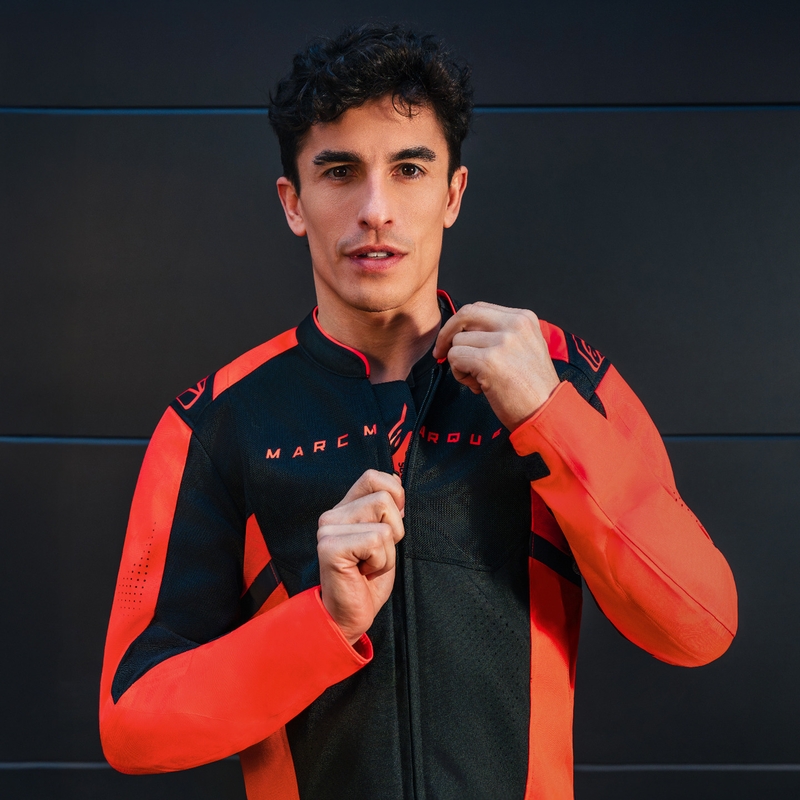 Alpinestars T-SPS Air V2 MM93 kollekció motoros kabát fluo piros-fekete
