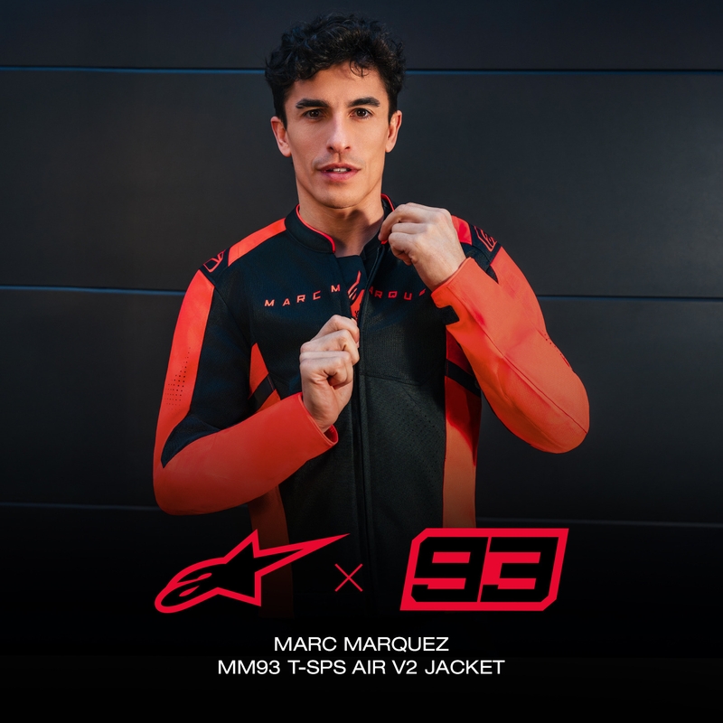 Alpinestars T-SPS Air V2 MM93 kollekció motoros kabát fluo piros-fekete