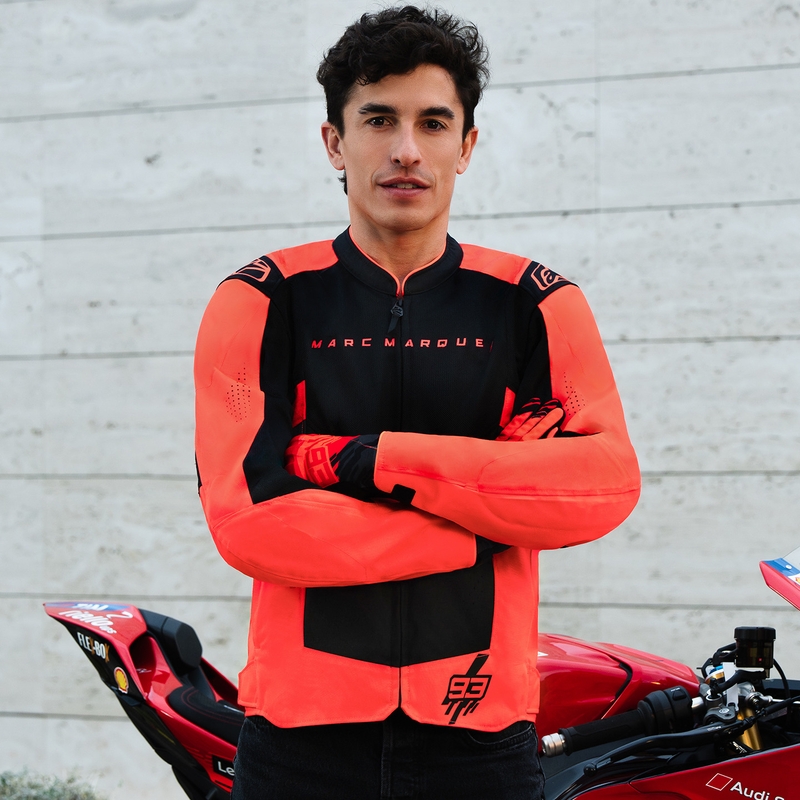 Alpinestars T-SPS Air V2 MM93 kollekció motoros kabát fluo piros-fekete