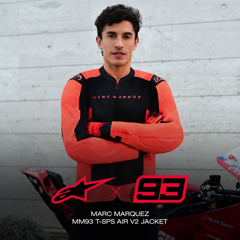 Alpinestars T-SPS Air V2 MM93 kollekció motoros kabát fluo piros-fekete