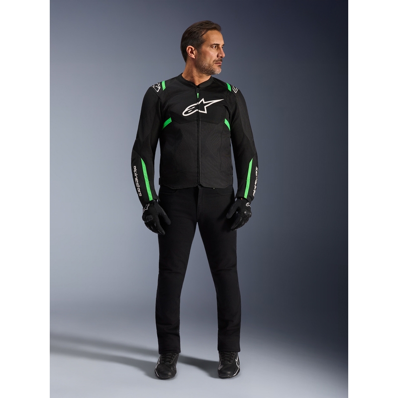Alpinestars T-SPS Air V2 motoros kabát fekete-fluo zöld