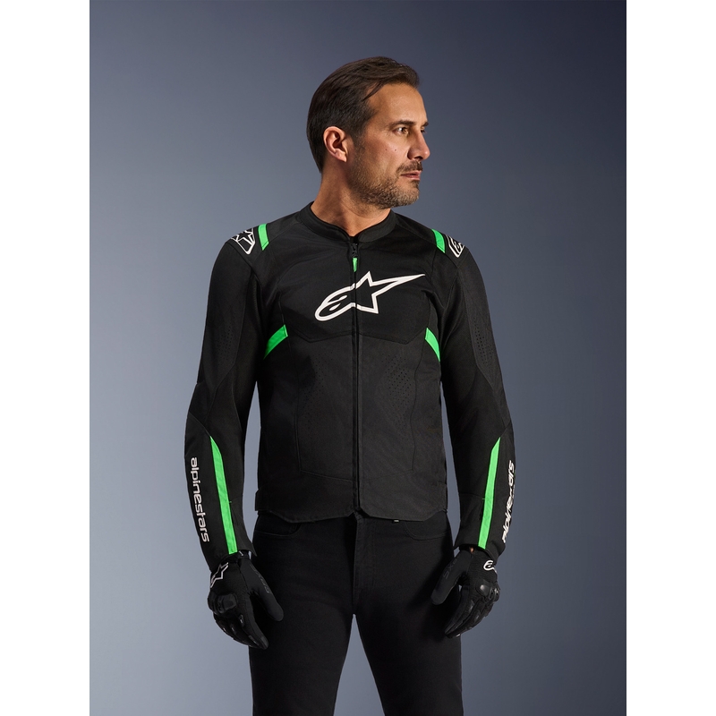 Alpinestars T-SPS Air V2 motoros kabát fekete-fluo zöld