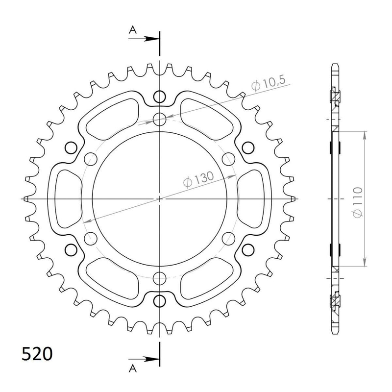 Csillagkerék SUPERSPROX STEALTH zöld 42 fogak,520