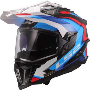 LS2 MX701 Explorer C Frontier II enduro motoros bukósisak fehér-kék - II. minőség