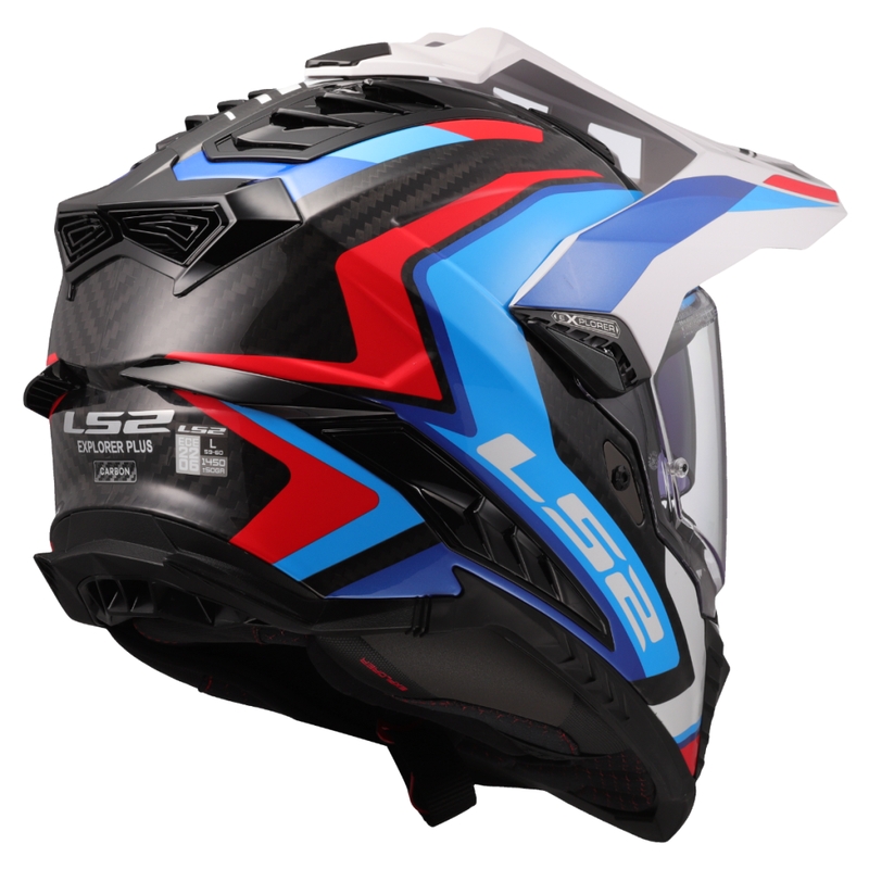 LS2 MX701 Explorer C Frontier II enduro motoros bukósisak fehér-kék - II. minőség