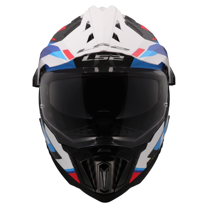LS2 MX701 Explorer C Frontier II enduro motoros bukósisak fehér-kék - II. minőség
