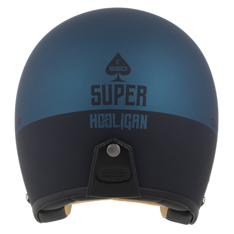Cassida Eso Super Hooligan nyitott motoros bukósisak fekete matt-metálkék - II. minőség
