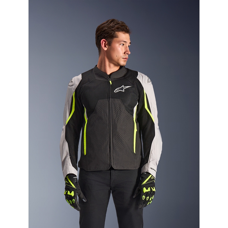 Alpinestars AST V3 Air motoros kabát fehér-fluo sárga-fekete