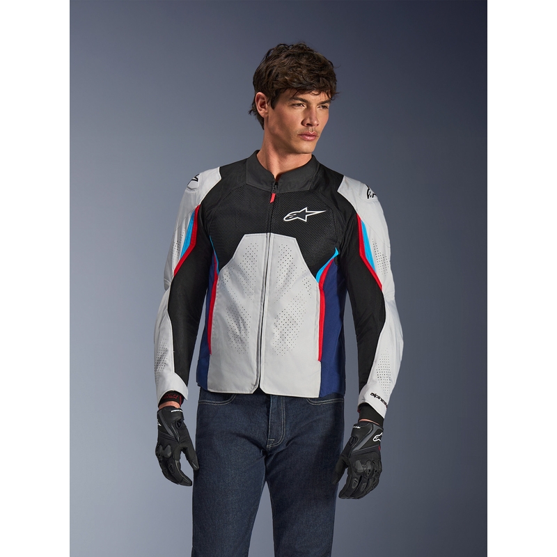 Alpinestars AST V3 Air motoros kabát fehér-kék-piros-fekete