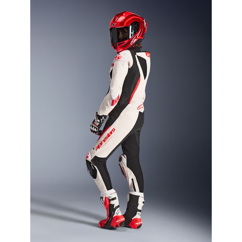 Alpinestars Stella GP-R7 női egyrészes motoros bőroverál fehér-fluo piros-fekete