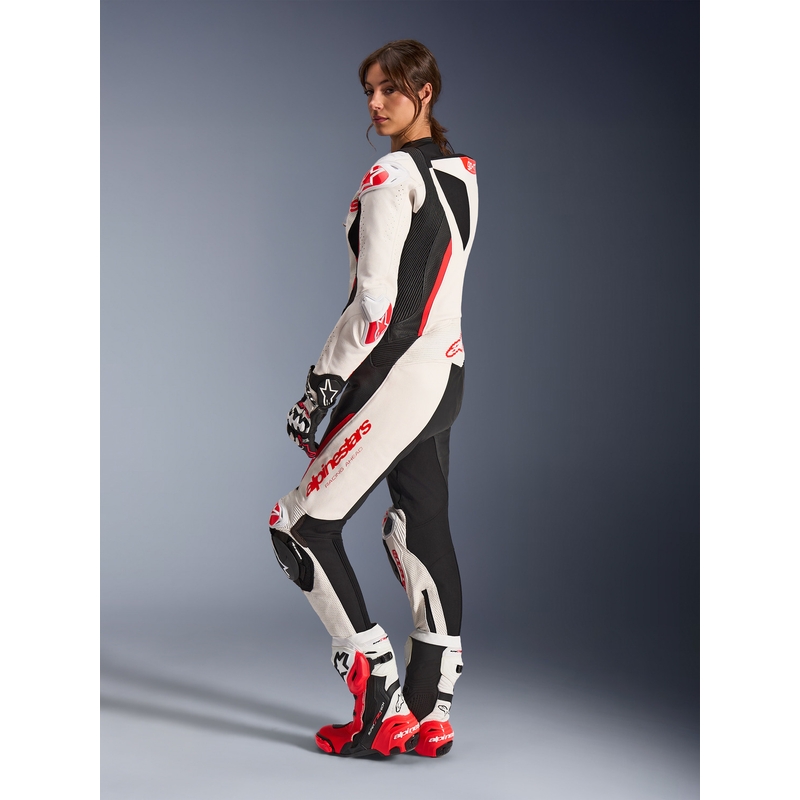 Alpinestars Stella GP-R7 női egyrészes motoros bőroverál fehér-fluo piros-fekete