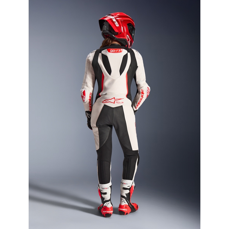 Alpinestars Stella GP-R7 női egyrészes motoros bőroverál fehér-fluo piros-fekete