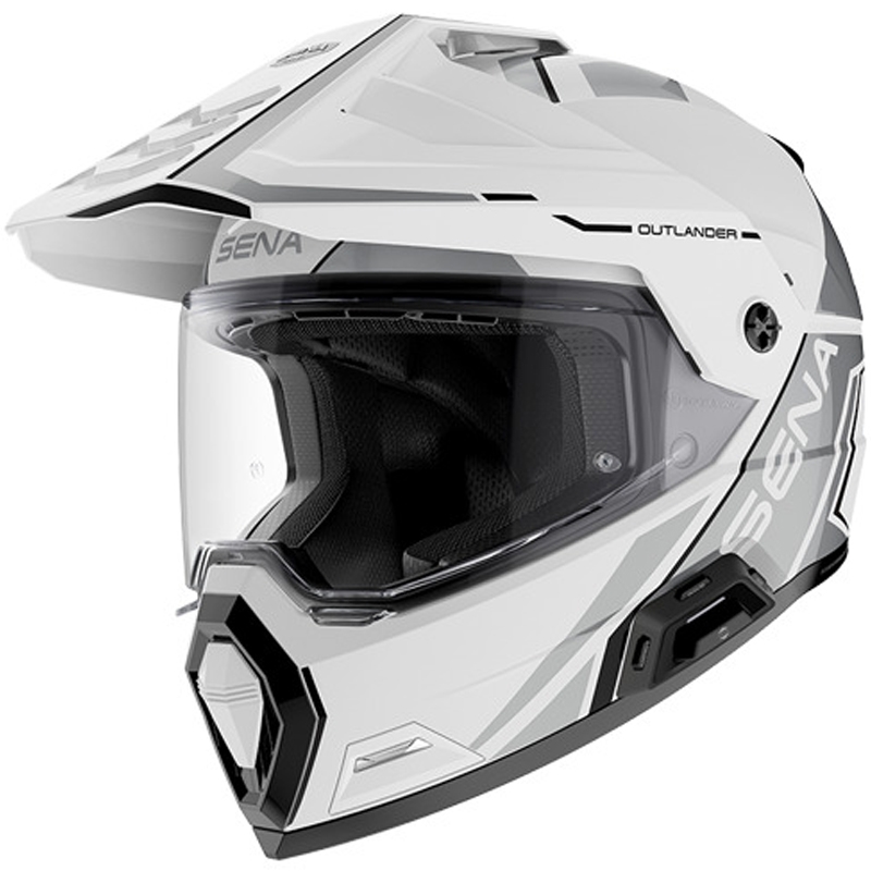 SENA Outlander enduro motoros bukósisak headsettel fényes fehér