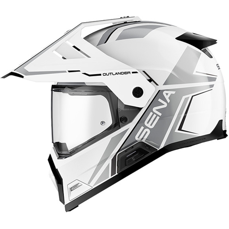 SENA Outlander enduro motoros bukósisak headsettel fényes fehér