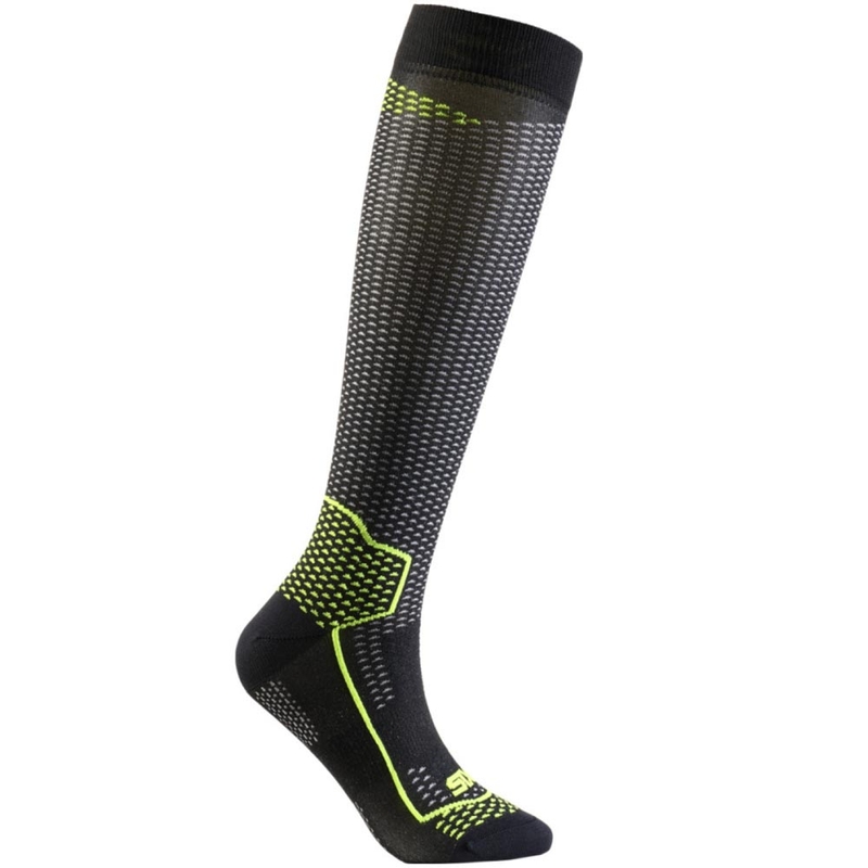 SIXS LONG V3 funkcionális térdzokni fekete carbon-sárga