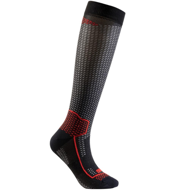 SIXS LONG V3 funkcionális térdzokni fekete carbon-piros