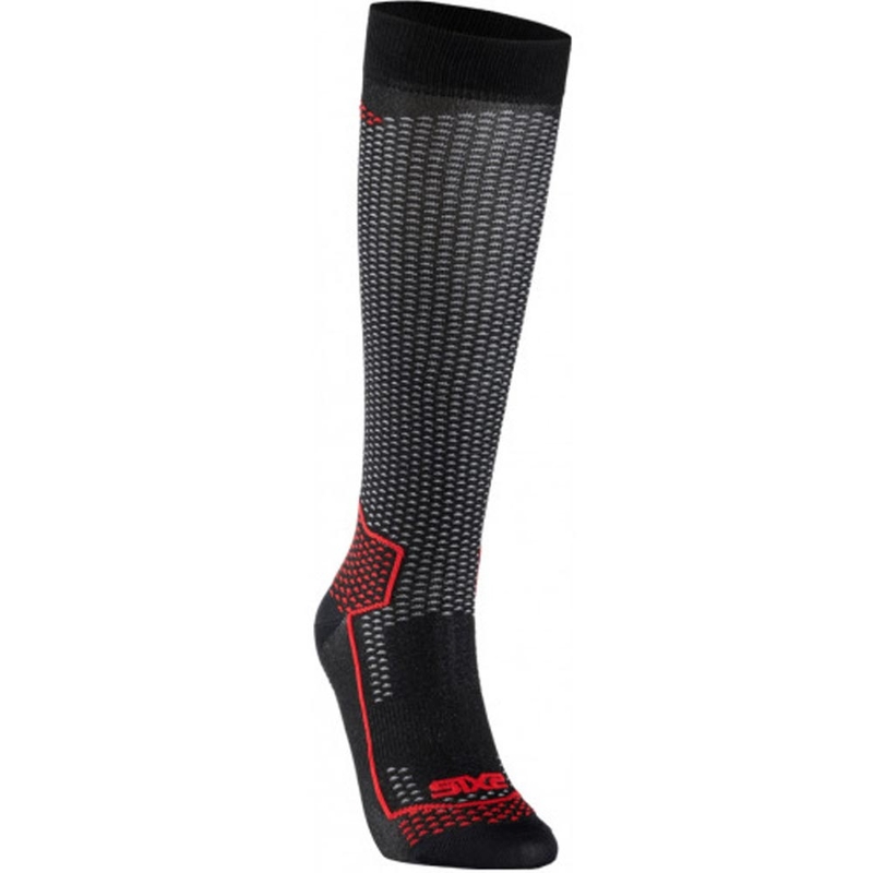 SIXS LONG V3 funkcionális térdzokni fekete carbon-piros