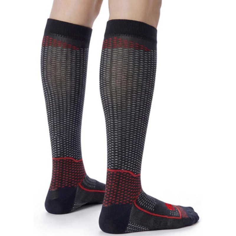 SIXS LONG V3 funkcionális térdzokni fekete carbon-piros