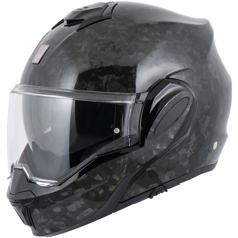Scorpion EXO-TECH EVO ONYX CARBON Solid hátrahajtható állú bukósisak fekete