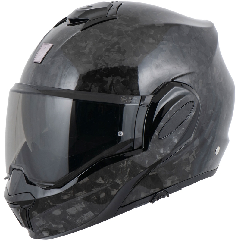 Scorpion EXO-TECH EVO ONYX CARBON Solid hátrahajtható állú bukósisak fekete