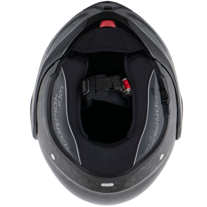Scorpion EXO-TECH EVO ONYX CARBON Solid hátrahajtható állú bukósisak fekete