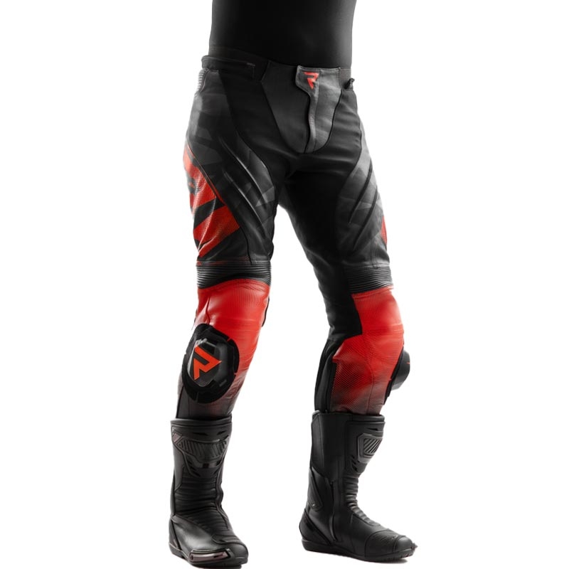 Rebelhorn Inferno motoros bőrnadrág fekete-fluo piros