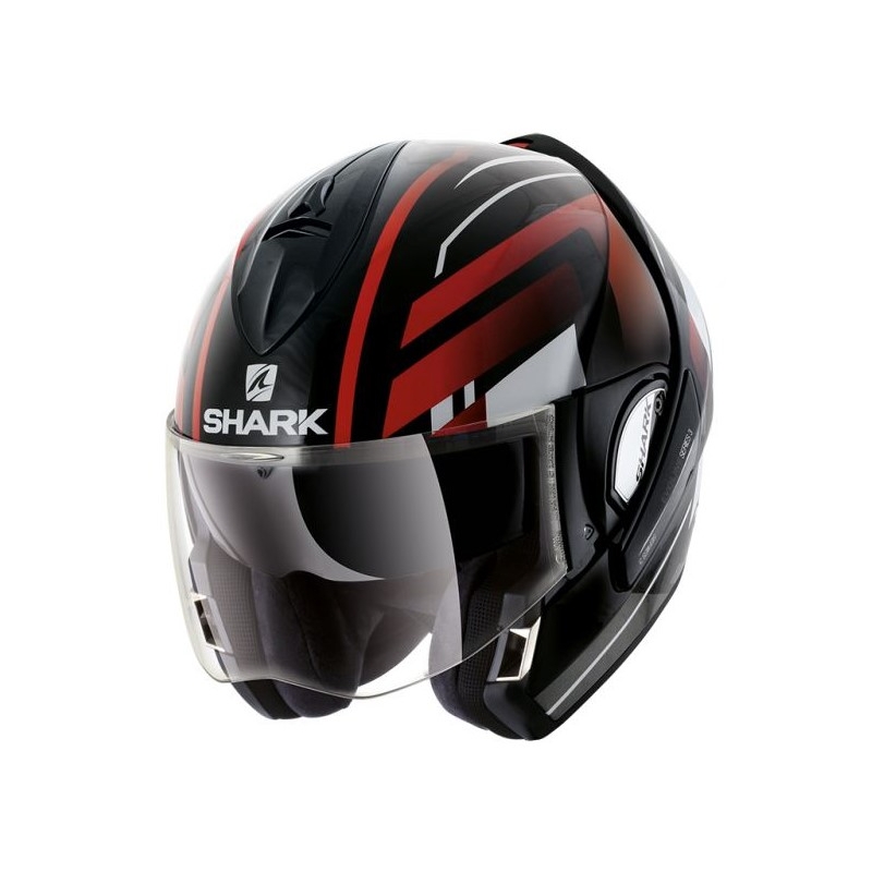 Flip sisak SHARK EVOLINE 3 Corvus fekete-fehér-piros