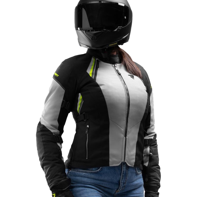 Rebelhorn Swift női motoros kabát világosszürke-fluo sárga
