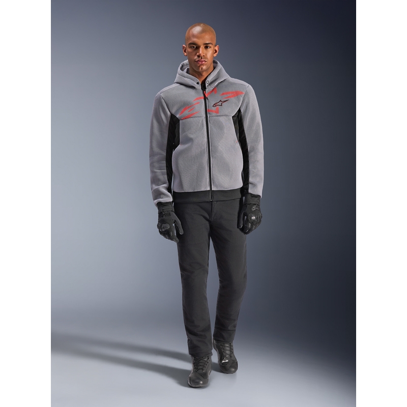 Alpinestars Chrome Superairflow motoros pulóver fekete-világosszürke-fluo piros