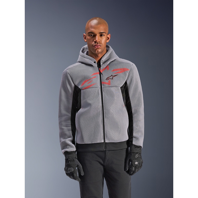 Alpinestars Chrome Superairflow motoros pulóver fekete-világosszürke-fluo piros