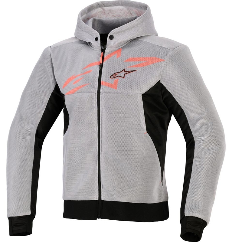 Alpinestars Chrome Superairflow motoros pulóver fekete-világosszürke-fluo piros