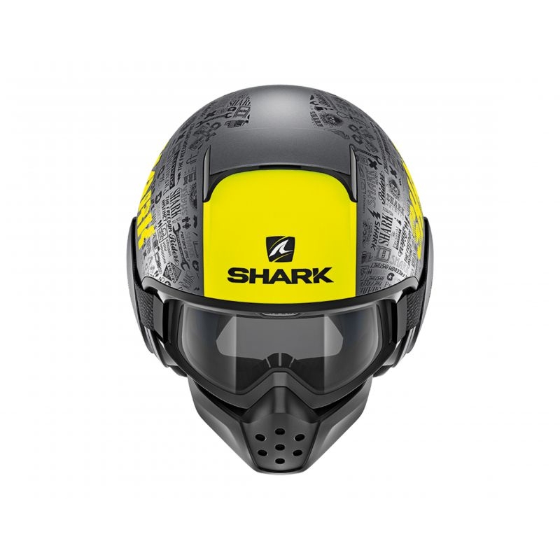 Nyitott sisak SHARK DRAK Tribute Mat fekete-szürke-sárga