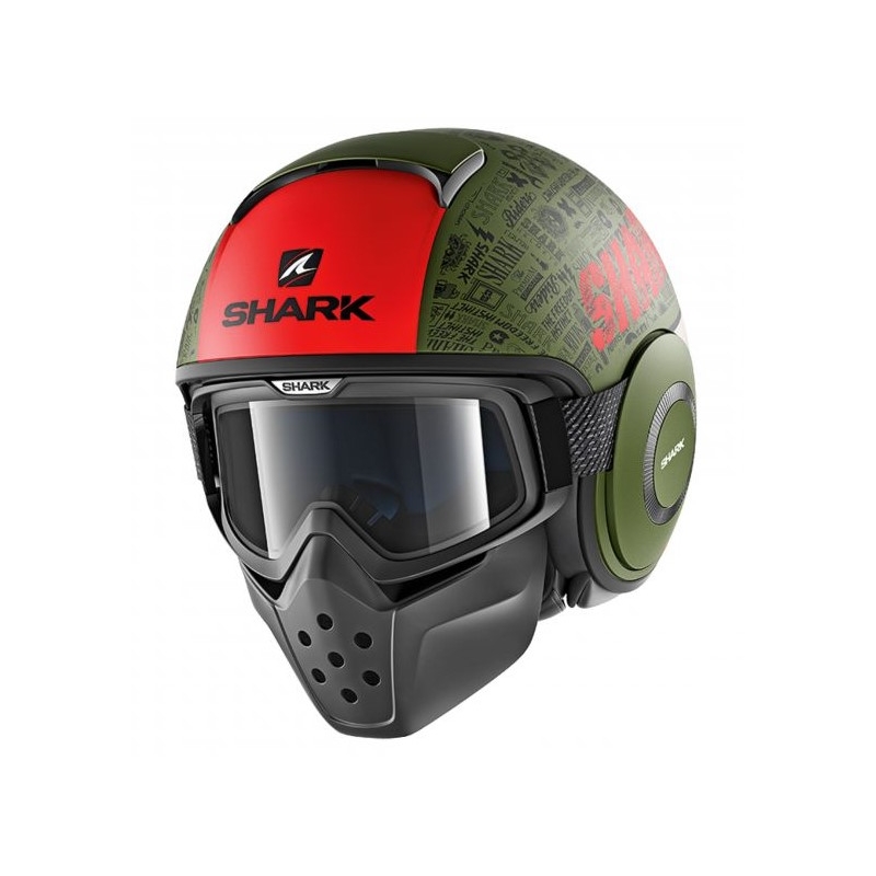 Nyitott sisak SHARK DRAK Tribute Mat fekete-zöld-piros